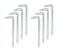 QUARKZMAN 8 Pcs T30 Llave De Seguridad Anti Manipulación Torx Estrella Punta De 3.7" Brazo Largo En Forma De L Llave Hexagonal Torx Llave De Vaso De 6 Puntas Herramienta Blanco