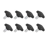 QUARKZMAN 8 Pcs Tornillos de Pulgar con Mango, M8 x 16 mm Tornillo de Sujeción con Mango de Rosca Macho de Acero al Carbono de 36 mm de Diámetro de Mango de Apriete Manual, Negro