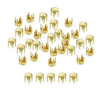 QUARKZMAN 80 Piezas Remaches de Cúpula Redonda en Color Oro, 2mm de Tachuelas de Púas de Latón para Bricolaje Ropa Cinturón Bolso Zapatos Pulsera Cuero Artesanía.