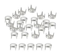 QUARKZMAN 80 Piezas Remaches de Cúpula Redonda en Plata, 5mm Clavos de Garra de Latón, Tachuelas de Púas Punk Rock para Ropa Diy, Cinturón de Bolsa de Zapatos, Pulsera de Cuero