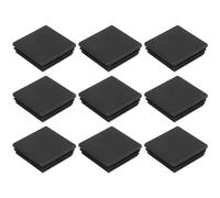QUARKZMAN 9pcs Tapones de Plástico Cuadrados, 60x60mm Tapón Negro Plástico para Cubrir Tubos de 54-58mm de Diámetro Inserto Protector de Pies para Patas de Muebles Sillas Mesas Estante