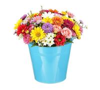 QUARKZMAN Baldes Metálicos Mini, 18 x 13 x 16.5cm / 7.09 5.12 6.5inch Pequeños Baldes Decorativos Con Asa, Cubos De Hojalata Para Dulces, Bocadillos, Favoritos De Fiesta, Azul