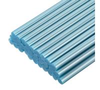 QUARKZMAN Barras de Pegamento Caliente, 7x100mm, 30Pcs Mini Palos de Pegamento Termofusible, Ideal para Bricolaje, Manualidades, Azul Metalizado