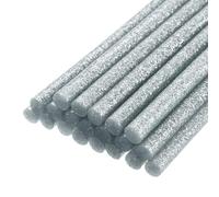 QUARKZMAN Barras de Pegamento Termofusible, 200mm de Largo x 7mm de Diámetro para Pistola de Pegamento Caliente, Perfecto para Proyectos de Manualidades, Color Plata Brillante, 20 Unidades