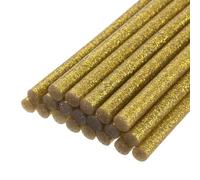 QUARKZMAN Barras de Pegamento Termofusible, Barras de 200mm de Largo x 7mm de Diámetro para Pistola de Pegamento Caliente, Color Dorado Brillante, 20 Unidades