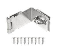 QUARKZMAN Cerrojo De Puerta De 90 Grados | Hebilla De 5 Pulgadas De Acero Inoxidable 201 En Ángulo Recto, Bordes Suaves, Incluye 9 Tornillos | Para Gabinete, Puerta, De Garaje, Plateado