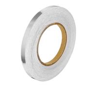 QUARKZMAN Cinta autoadhesiva de PVC para suelos, baldosas, líneas plateadas, efecto espejo metálico, 1 cm x 50 m, para decoración de juntas de suelo y pared, impermeable, para cocina