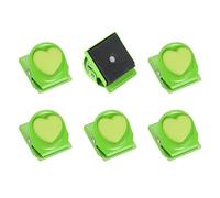 QUARKZMAN Clips Magnéticos De Metal Para Colgar 6Pcs Corazón Imán Para Nevera Grapas Magnéticas Sujetador Magnético Para Casillero Pizarra Blanca Fotos Almacenamiento De Verde