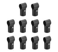 QUARKZMAN Conector de Tubería Estructural Abrazaderas de Tubería de 180 Grados de 2 Vías, 10 Juegos de Abrazaderas de Esquina de Acero Inoxidable para Tubos de 1-1/4", Color Negro