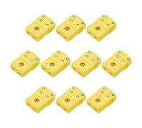 QUARKZMAN Conectores de Cable de Termopar Tipo K Mini Adaptador de Enchufe Hembra Alta Temperatura 220°C(428°F) para Sonda de Sensor de Termopar Amarillo 10 piezas