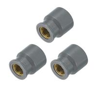 QUARKZMAN Conexiones de Tubería de PVC 32mm 1/2 PT Hembra Gris 3 Piezas | Acoplamiento de Tubería Roscada de Latón Adaptador Conector, para Fontanería de Alcantarillado Riego