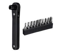 QUARKZMAN Destornillador De Ángulo Recto De 4" 90 Grados Llave Miniatura | Con Trinquete Magnético Juego De Destornillador Con Trinquete Con 10 Punta Phillips Y Plana