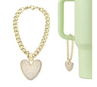 QUARKZMAN Dije De Letra Para Stanley Tumbler Cup, Accesorios De Letra V Inicial Con Purpurina Y Rhinestones Para Tazas Con Asa O Otras Botellas De Agua Para Mujeres, Dorado