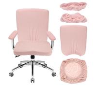 QUARKZMAN Funda para Silla De Oficina Funda Elástica Giratoria 38-48cm Rosa | Para Silla Respaldo Y Reposabrazos, Funda Para Asiento Mediano, Para Escritorio Computadora Oficina Hogar
