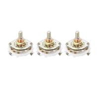 QUARKZMAN Interruptor Rotativo 2P3T de 2 Polos y 3 Posiciones, Selector de Banda de 1 Nivel para TV, Radio, Máquina Doméstica, 3 Unidades