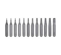 QUARKZMAN Juego de 12 Pcs Puntas de Destornillador Torx T1-T20H con Hexagonal de 5/32" Longitud 28Mm. Estrella Magnética de 6 Puntas de Cabeza. Puntas de Destornillador S2 de Precisión.