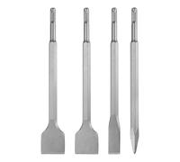 QUARKZMAN Juego de cinceles para azulejos SDS-PLUS de 4pcs | que incluye un cincel puntiagudo de 14 mm un cincel plano de 20 mm y dos cinceles planos de 40 mm de ancho
