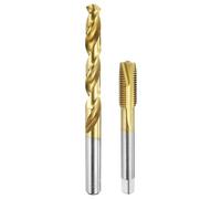 QUARKZMAN Juego de Machos y Brocas, 1pcs M12 x 1.5 Métrico Machos de Roscar de Punto Espiral y 1pcs 10.5mm brocas Helicoidales, Recubierto de Titanio HSS-6542 Kit