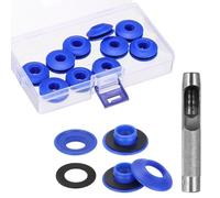 QUARKZMAN Kit de Herramientas de Ojales para Lona, 12mm Alicate para Ojales, 12Pcs Arandelas de Plásticos Ojales para Lonas Textiles Cortinas Carpas Toldos Sujeción Clip, Azul