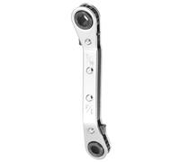 QUARKZMAN Llave De Servicio HVAC 1/4" x 5/16" 25 Grados SAE Doble Cabeza 16 Dientes Llave De Trinquete Reversible Para Reparación De Equipos De Refrigeración, Plateado