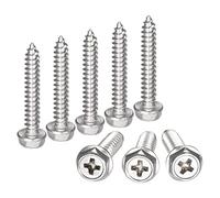 QUARKZMAN M5 x 30mm Tornillos Autorroscantes Hexagonales Phillips, Tornillos de Chapa de Acero Inoxidable 304 con Brida Hexagonal Tornillos de Cabeza Redonda Hexagonal, 40 Piezas