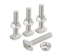 QUARKZMAN M6*35 Conjunto de Tornillos de Cabeza de Martillo, 20pcs Perno de Caída en Ranura en T Deslizantes T-Nut con 20pcs Tuercas Hexagonales de Brida para Serie 30 Aluminio Perfil