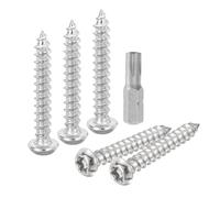 QUARKZMAN M6 x 40mm Tornillos de Chapa de Seguridad de Cabeza de Botón Torx 20Uds Tornillos Autorroscantes de Acero Inoxidable 304 Resistente a Manipulaciones con Punta T30 (Plata)