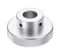 QUARKZMAN Manivela de Aleación de Aluminio de 60 Mm Od y 18 Mm de Diámetro Interior para Máquinas Fresadoras, Incluye Llave y 2 Tornillos para Máquinas Fresadoras y Tornos, Tono Plateado
