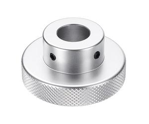 QUARKZMAN Manivela de Aleación de Aluminio de 60 Mm Od y 18 Mm de Diámetro Interior para Máquinas Fresadoras, Incluye Llave y 2 Tornillos para Máquinas Fresadoras y Tornos, Tono Plateado