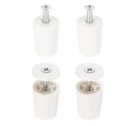 QUARKZMAN Pack de 4 Topes para Persianas Enrollables de 28 mm, Tapones de Plástico para Persianas Enrollables con Arandelas y Tornillos para Láminas de Persianas Enrollables, Color Blanco