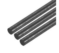 QUARKZMAN Paquete de 3 Varilla de Agitación de Grafito Negro para Electrodo | Cilindro de Barra de Carbono de 250x8mm, Fundición, Crisoles, Varilla de Grafito