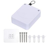 QUARKZMAN Perforación Gratis Automático Sensor Puerta Cerrador Integrado | Amortiguación Potente Automático Puerta Más cerca ABS Más cerca con Acero Cable 1200G Blanco 1 Establecer
