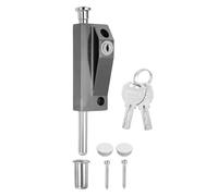 QUARKZMAN Perno De Cerradura Con Resorte Cerradura Vertical Pesada Para Puerta Con Barril Deslizante Y Llave Para Puerta De Vidrio Ventana Garaje Granero [1Pieza Negro Titanio]