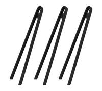 QUARKZMAN Pinzas para Tostadas de Silicona 29 cm Negro 3 Piezas | Resistente al Calor, Antideslizante, Herramienta Larga para Cocina, Ensalada, Barbacoa, Cubitos de Hielo, Tostadora, Frutas