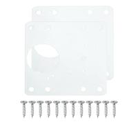 QUARKZMAN Placa de Reparación de Bisagra de Gabinete 2 Juegos para Puerta de Cocina Acero Inoxidable de 90mm/3.54" Incluye Tornillos de Fijación para Puertas de Gabinete de Madera Blanco