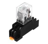 QUARKZMAN Relé Electromagnético De Potencia DC 24V 8 Pines DPDT 2NO 2NC | 1 Pieza, Relé De Bobina De Potencia 5A, Con Indicador LED Y Base De Enchufe, MY2NJ, Para Industrial