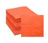 QUARKZMAN Servilletas De Cóctel, Paquete De 200 Servilletas Desechables Cuadradas De 2 Capas Color Naranja 25 X 25 Cm De Papel Para Cena Boda Bar Cumpleaños Y Uso Diario