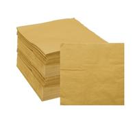 QUARKZMAN Servilletas De Cóctel, Paquete De 200 Unidades Servilletas Desechables Doradas De 2 Capas Cuadradas 10" x 10" De Papel Para Cena Boda Bar Cumpleaños Y Uso Diario