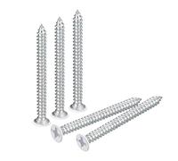 QUARKZMAN ST3.5x40mm Tornillos Autorroscantes, 25uds Tornillos Autoperforantes de Plana Cabeza Phillips, Madera Tornillos Blanco para Carpintería