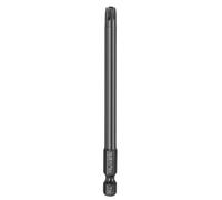 QUARKZMAN T30 Torx Destornillador Punta, Barrena Magnética de Seguridad 1/4" Vástago Hexagonal con Agujero Antimanipulación Acero S3 6 Estrella Puntas Pulido Espejo, 100mm Largo