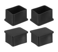 QUARKZMAN Tapones Plásticos para Patas de Sillas, 4Pcs 40x30mm Tapas Rectangulares para Extremos de Patas Protectores de Suelo para Mesa, Silla, Pies de Equipos, Negro