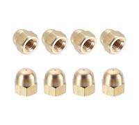 QUARKZMAN Tuercas Hexagonales Con Cúpula De Bellota M6x1mm De Latón Para Tornillos Equipos Industriales Mecánicos Eléctricos Y Reparación De Herramientas (Tono Dorado Paquete De 8)