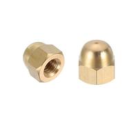 QUARKZMAN Tuercas Hexagonales Con Tapa De Bellota M8x1.25mm Tuercas Hexagonales Decorativas Con Cúpula De Latón Para Tornillos Equipo Industrial Mecánico Eléctrico (Tonoro Dorado Paquete 2)