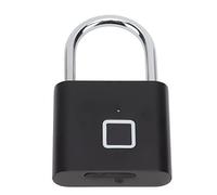 Qudinip Candado de Huella Digital de 0,5 Segundos de Desbloqueo Rápido Impermeable de Acero Inoxidable Cerradura Inteligente para Equipaje y Mochilas (Negra)