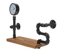 Qudinip Estante de Pared de Hierro Forjado Estilo Industrial Retro Que Ahorra Espacio para Sala de Estar Dormitorio 1x Tablero de Almacenamiento