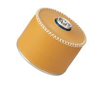 Qudinip Funda Protectora para Depósito de Gas, Diseño Retro, Portátil, de Piel Sintética, para Accesorios de Camping, 1 Unidad (Amarillo terroso)