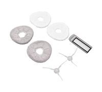 Qudinip Juego de Colador de Cepillo Lateral con Fregonas para Barredora J1, ABS Duradero, Blanco y Gris, Control Eficiente del Polvo