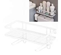 Qudinip Organizador de Estantes para Inodoro, Gran Capacidad, Resistente Al Agua, Hierro sobre Inodoro, Estante de Baño para Almacenamiento Eficiente (Blanco de una Sola Capa)