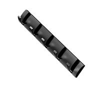 Qudinip Percheros de Pared Plegables Gancho Invisible Engrosado 5 Ganchos para Puerta Trasera y Pasillo Aluminio 40 Cm (Negra)