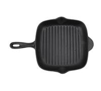 Qudinip Sartén para Parrilla de Hierro Fundido, Antiadherente, Gran Capacidad, Doble Salida para Cocinar en Casa y para Acampar (26CM)
